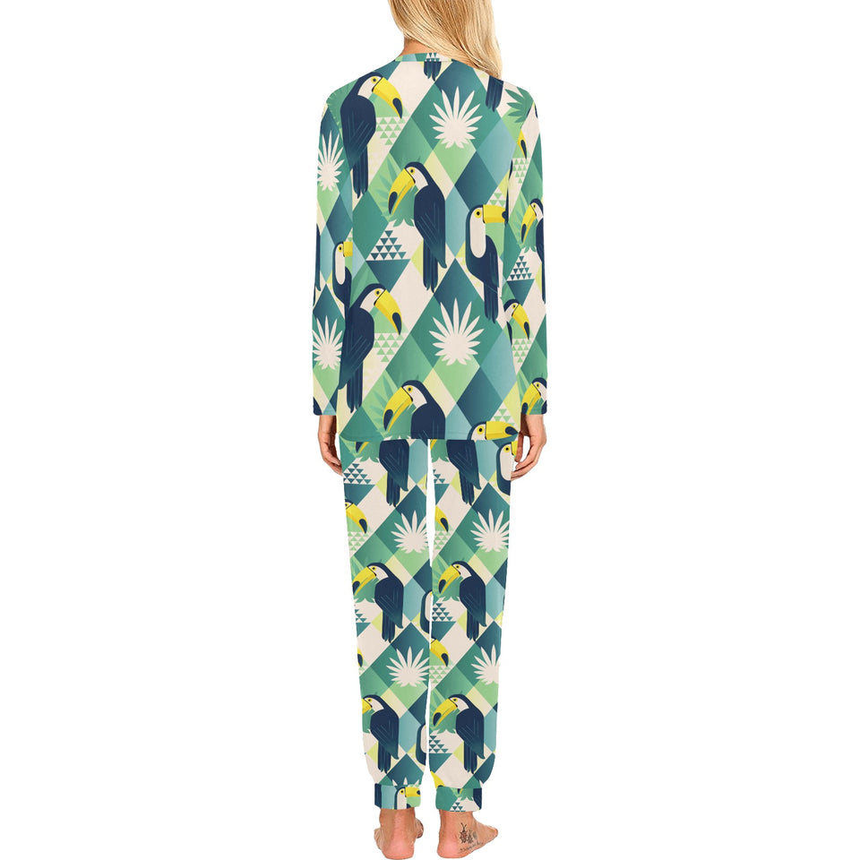 Toucan tropical leaves design pattern Women's All Over Print Pajama Set