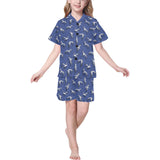 Seagull Pattern Print Design 03 Kids' Boys' Girls' V-Neck Short Pajama Set