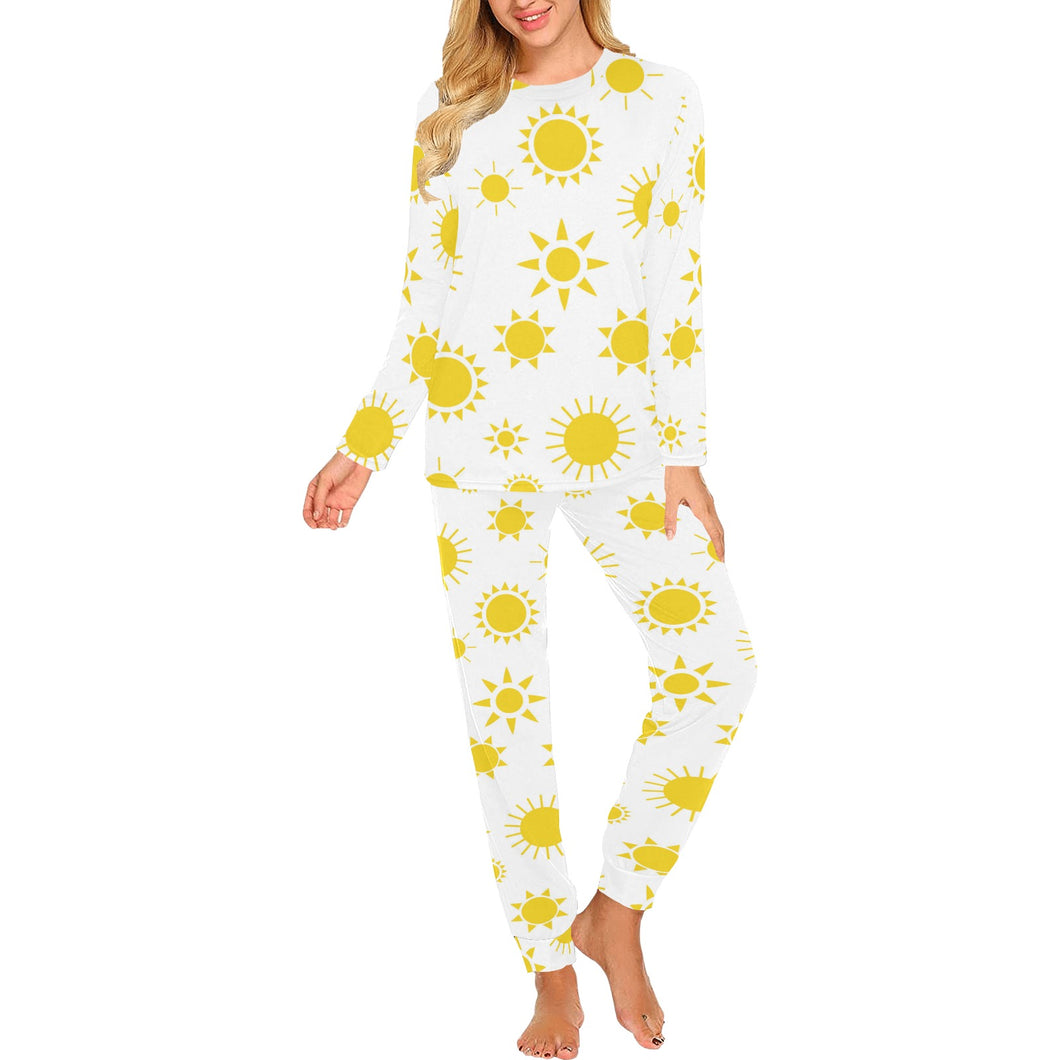 Sun pattern Women's All Over Print Pajama Set