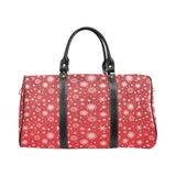 Snowflake pattern red background Travel Bag