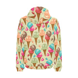 Colorful ice cream pattern Men's Padded Hooded Jacket