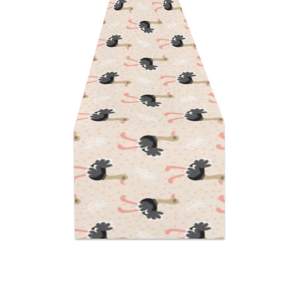 Ostrich Pattern Print Design 05 Table Runner