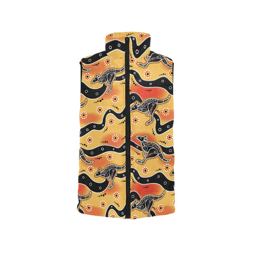 Kangaroo Australian aboriginal art pattern Men's Padded Vest