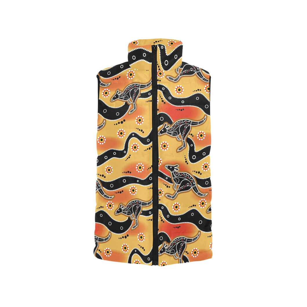 Kangaroo Australian aboriginal art pattern Men's Padded Vest