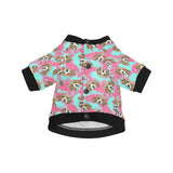 Beagle muzzles turquoise paint splashes pink patte All Over Print Pet Dog Round Neck Fuzzy Shirt