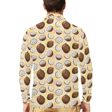 Coconut Pattern Print Design 05 Men's Long Sleeve Polo Shirt