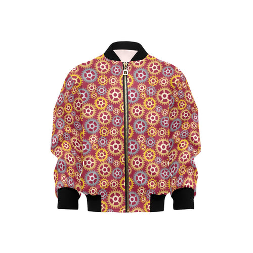 Gear Pattern Print Design 04 Kids' Boys' Girls' Bomber Jacket