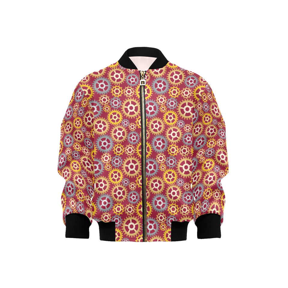 Gear Pattern Print Design 04 Kids' Boys' Girls' Bomber Jacket