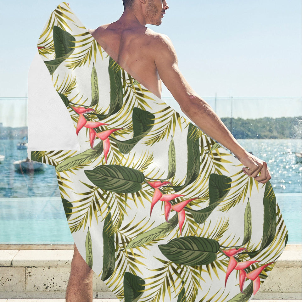 heliconia pattern Beach Towel
