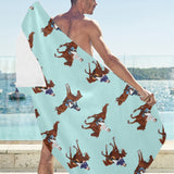 Horses running horses rider pattern Beach Towel