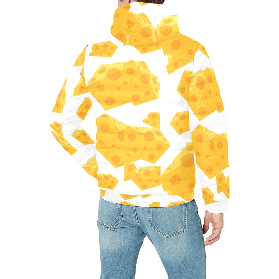 Cheese slice pattern Men's Padded Hooded Jacket