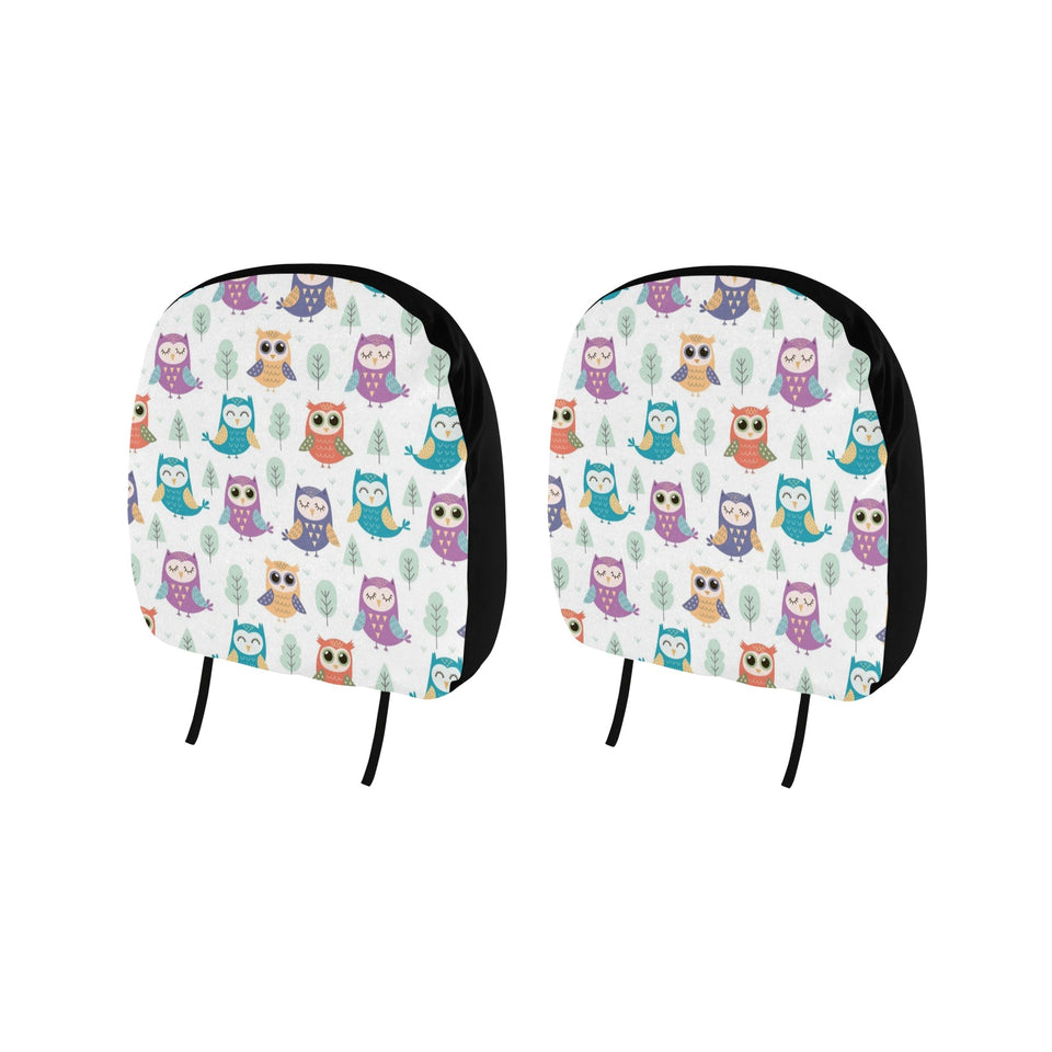 Cute owl pattern Car Headrest Cover