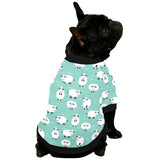 Cute sheep green background All Over Print Pet Dog Round Neck Fuzzy Shirt