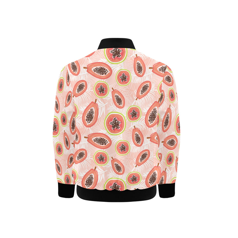 papaya leaves pattern Kids' Boys' Girls' Bomber Jacket