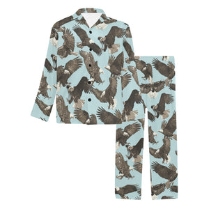 Eagle Pattern Print Design 01 Men's Long Pajama Set