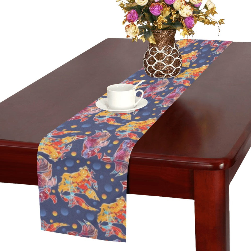 Goldfish Pattern Print Design 05 Table Runner