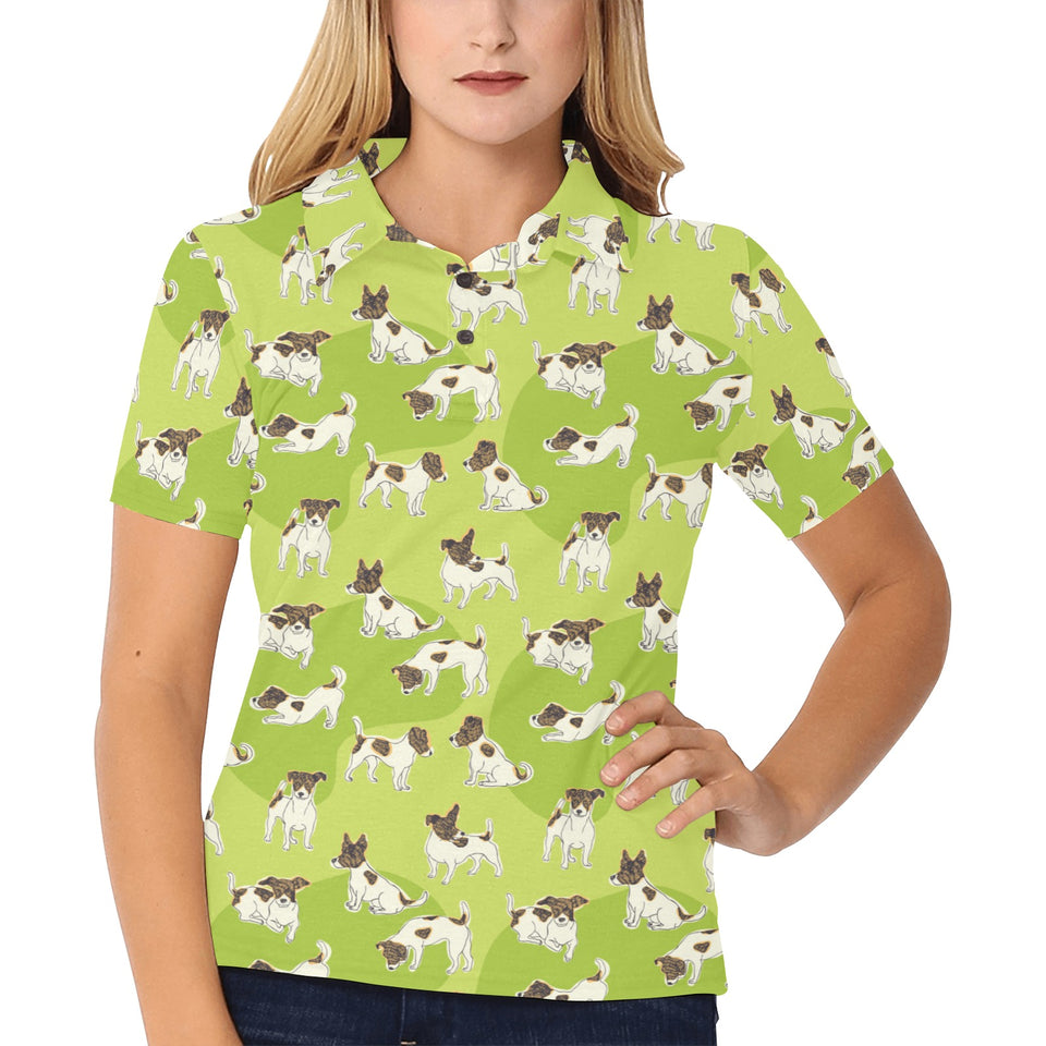 Jack Russel Pattern Print Design 01 Women's All Over Print Polo Shirt