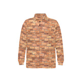 Brick Printed Pattern Print Design 04 Men's Long Sleeve Polo Shirt