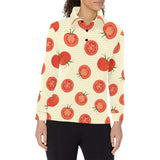 Tomato dot background Women's Long Sleeve Polo Shirt
