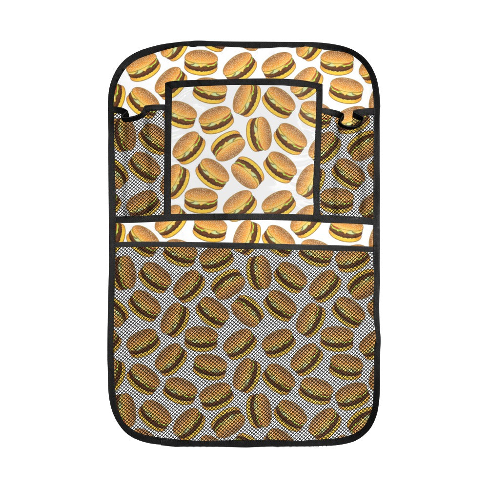 Hamburger Pattern Print Design 03 Car Seat Back Organizer