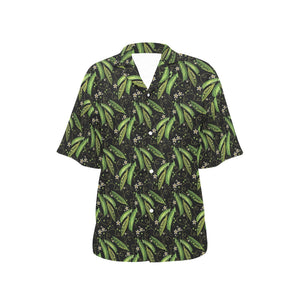 Green Peas Pattern Print Design 02 Women's All Over Print Hawaiian Shirt