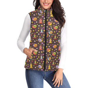 Snail Pattern Print Design 02 Women's Padded Vest