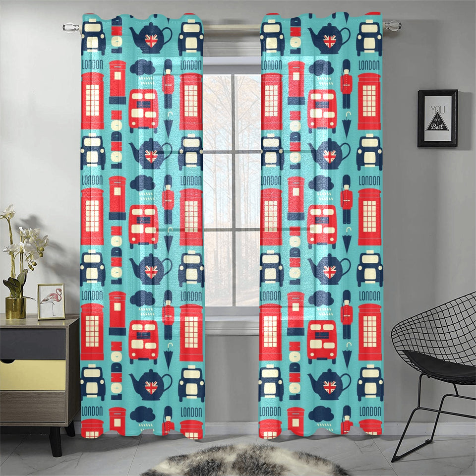 British Pattern Print Design 04 Gauze Curtain