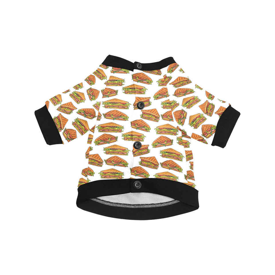 Sandwich Pattern Print Design 02 All Over Print Pet Dog Round Neck Fuzzy Shirt