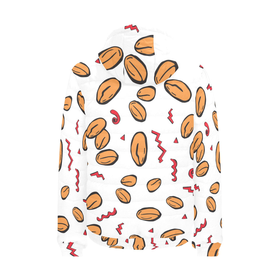 peanuts pattern background Men's Padded Hooded Jacket