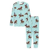 Horses running horses rider pattern Women's All Over Print Pajama Set