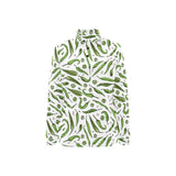 Hand drawn sketch style green Chili peppers patter Women's Long Sleeve Polo Shirt