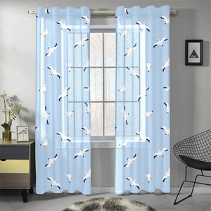 Seagull Pattern Print Design 02 Gauze Curtain