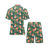Squirrel Pattern Print Design 03 Men's V-Neck Short Pajama Set