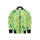 Avocado pattern green background Kids' Boys' Girls' Bomber Jacket