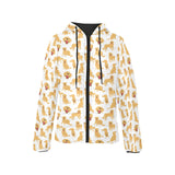 Golden Retriever Pattern Print Design 05 Women's Padded Hooded Jacket
