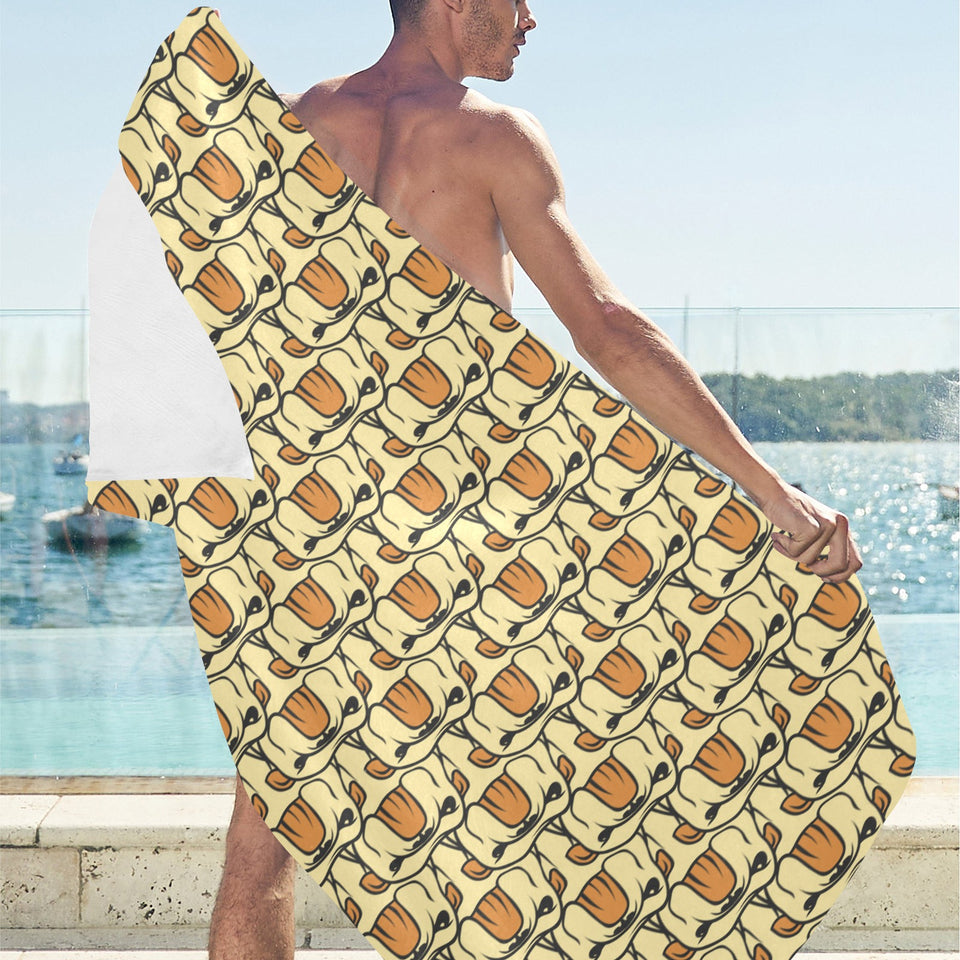 English Bulldog Pattern Print Design 02 Beach Towel