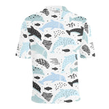 Cute dolphins Childish Style pattern Men's All Over Print Polo Shirt