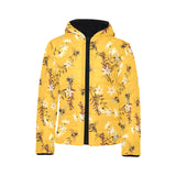 Bee flower pattern Kids' Boys' Girls' Padded Hooded Jacket