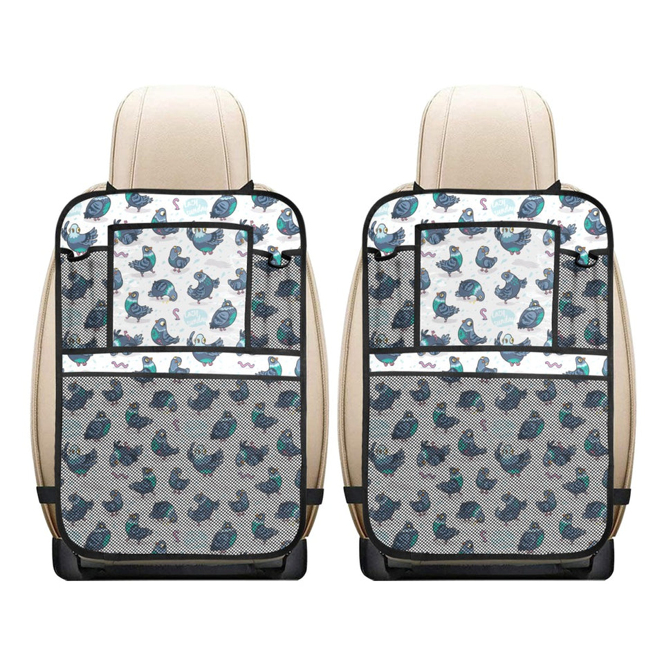 Pigeon Pattern Print Design 02 Car Seat Back Organizer