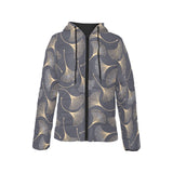 Gold ginkgo leaves Women's Padded Hooded Jacket