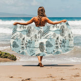 Dragonfly Butterfly Plants insect flower vintage s Beach Towel