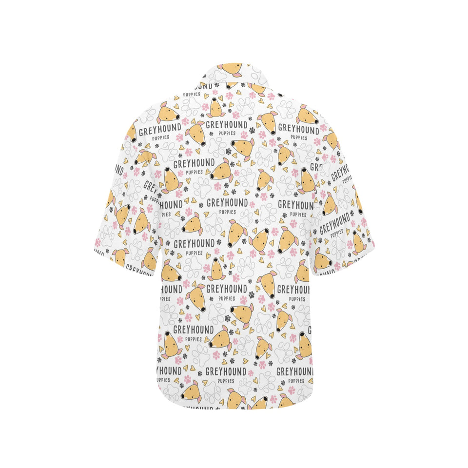 Greyhound Pattern Print Design 03 Women's All Over Print Hawaiian Shirt