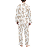 Hand drawn pizza pattern Men's Long Pajama Set