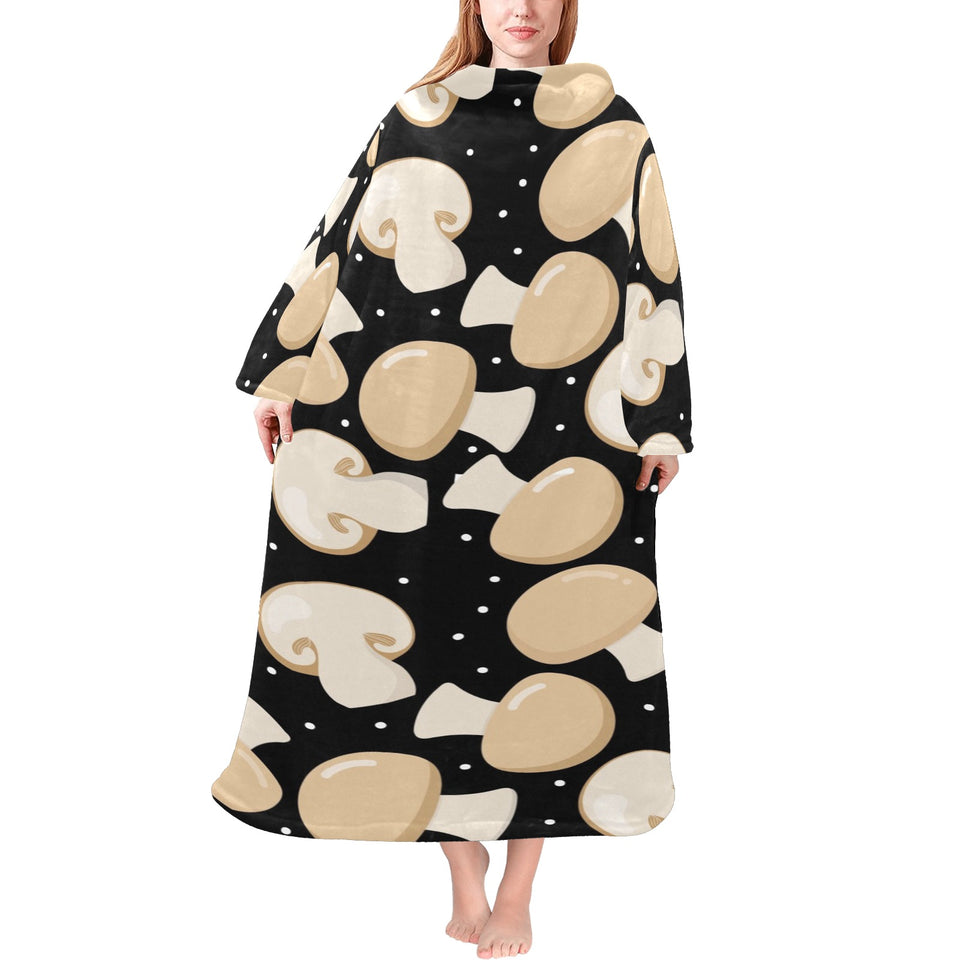 Champignon mushroom pattern Blanket Robe with Sleeves