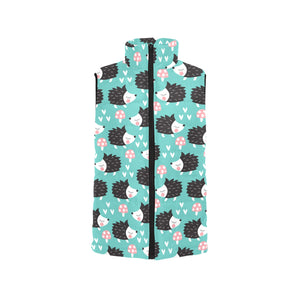 Hedgehog Pattern Print Design 03 Women's Padded Vest