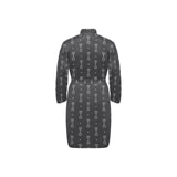 Engine Piston Black Background Pattern Design 02 Men's Long Sleeve Belted Night Robe