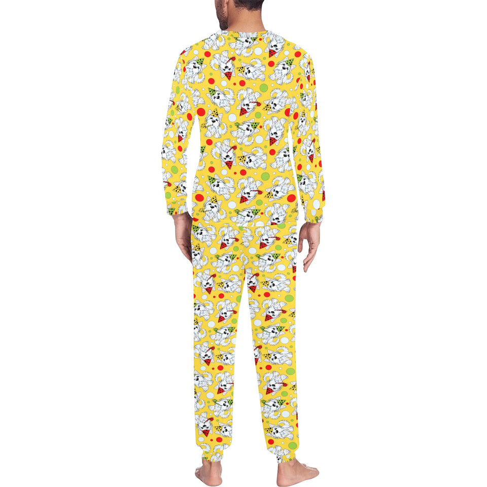 Yorkshire Terrier Pattern Print Design 05 Men's All Over Print Pajama