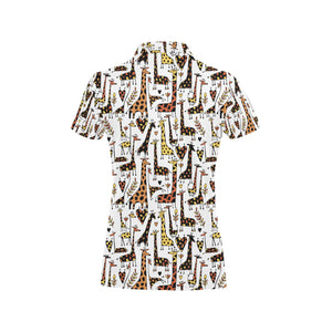 Giraffe Pattern Print Design 05 Women's All Over Print Polo Shirt