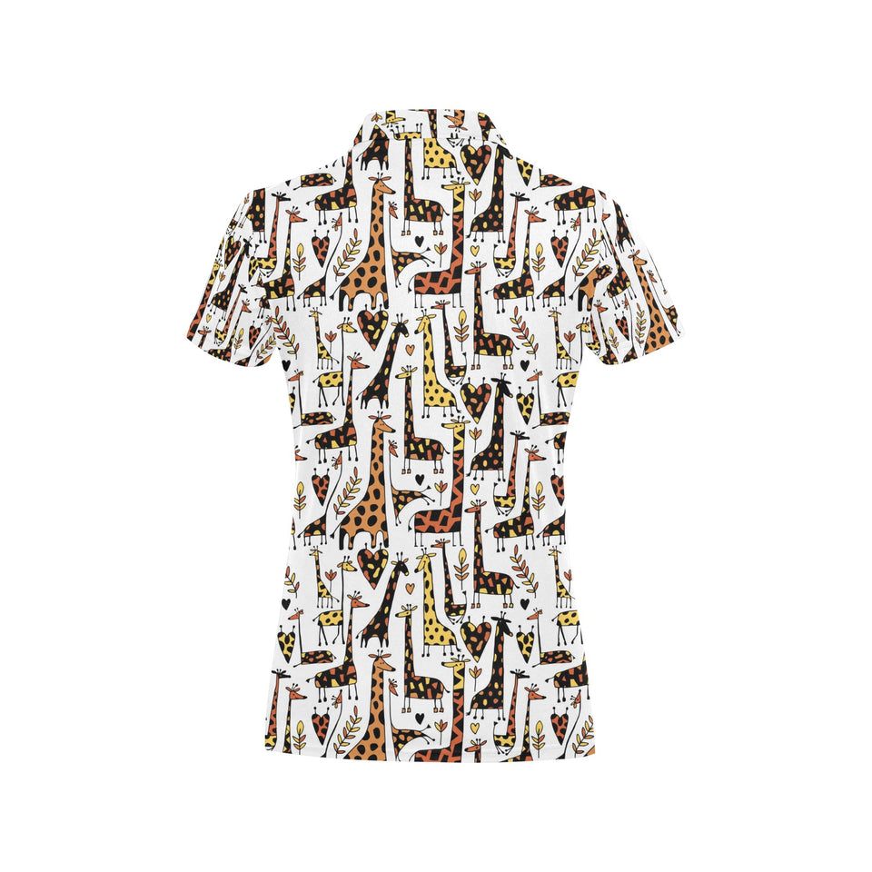 Giraffe Pattern Print Design 05 Women's All Over Print Polo Shirt
