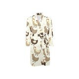 Cute rooster chicken cock Men's Long Sleeve Belted Night Robe